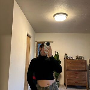 La Hearts Black Turtleneck Sweater